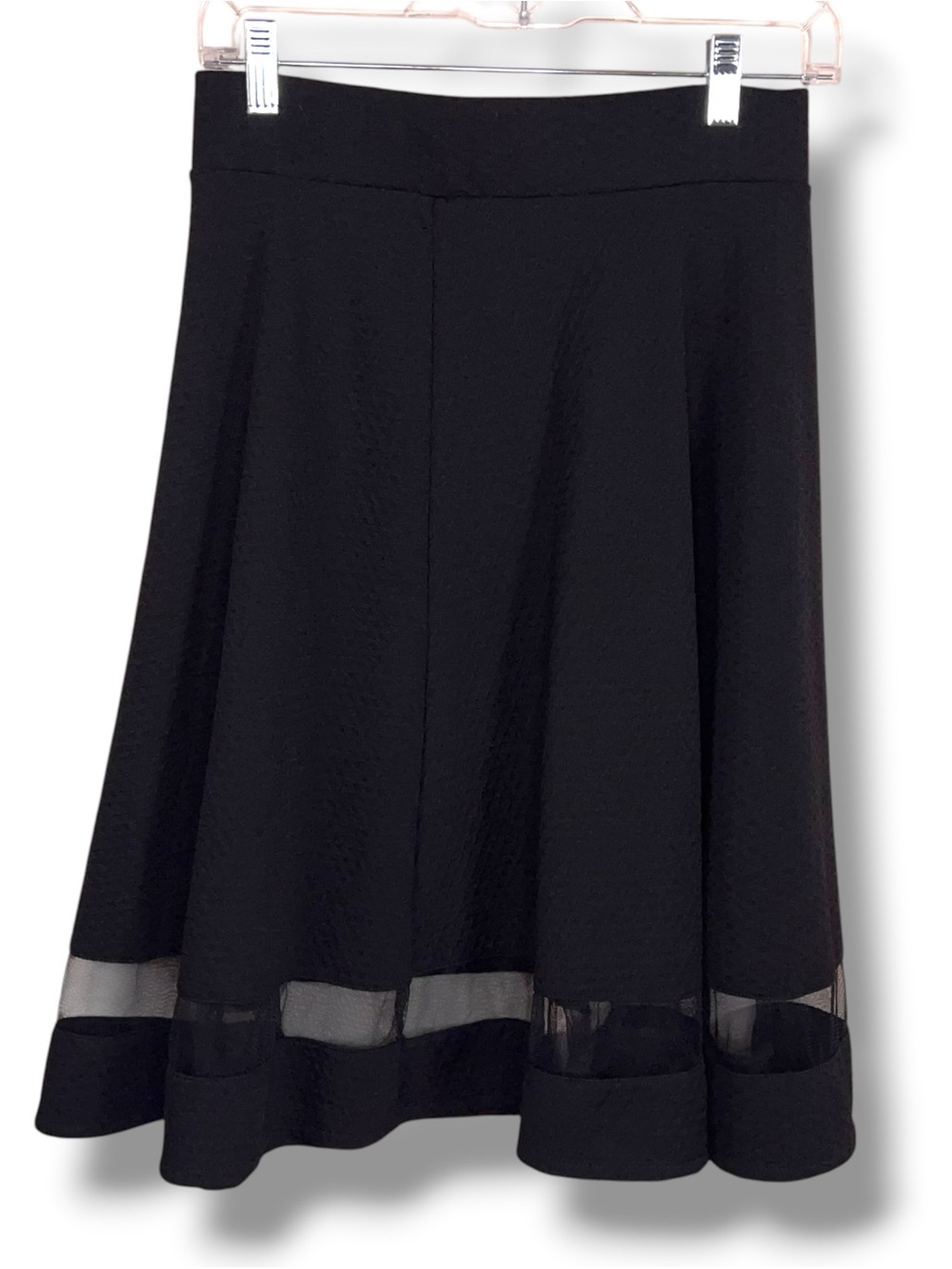 Juniors Medium Faith And Joy Blck Aline Skirt Mesh Lace Goth Stretch Textured